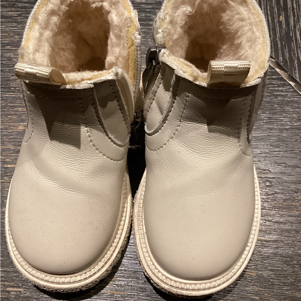 Kids Beige Cozy-Lined Winter Boots - Picture 2 of 2